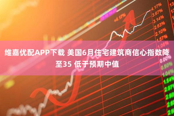 维嘉优配APP下载 美国6月住宅建筑商信心指数降至35 低于预期中值